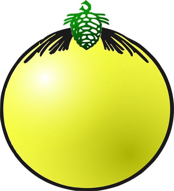 Weihnachtskugel, Dekoration, Gelb
