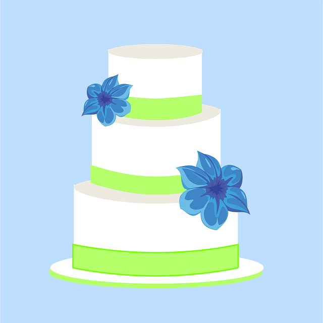 Free wedding cake beautiful flowers nature vector