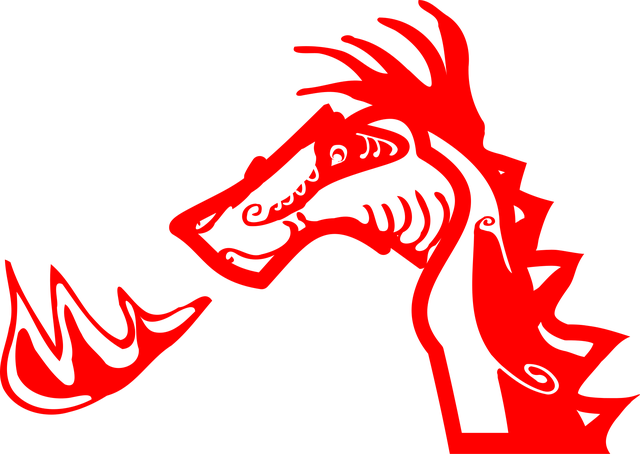 Free dragon head fire vector