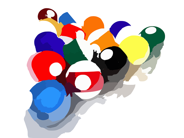 Free set balls billiard illustration