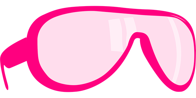 Free glasses pink rose vector