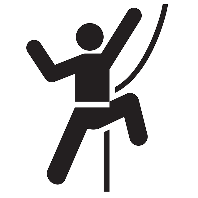 Free climber follow rope illustration
