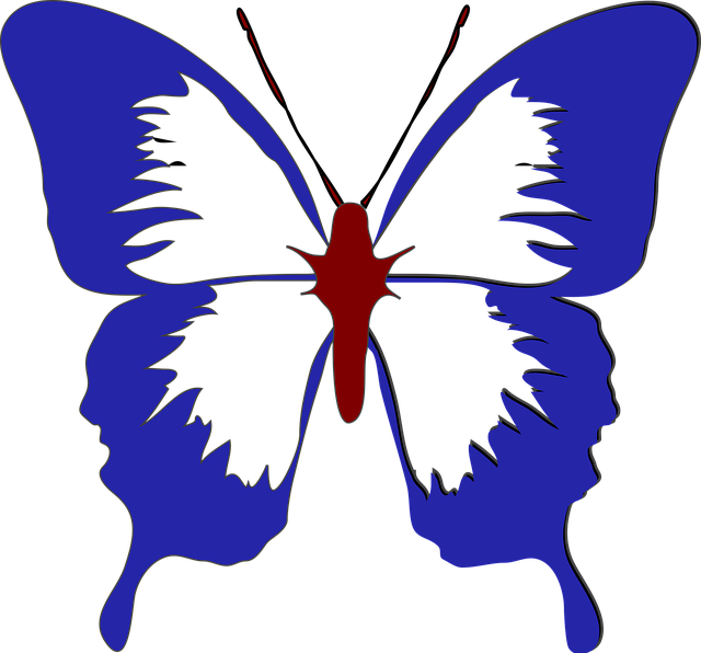 Free butterfly blue wings vector