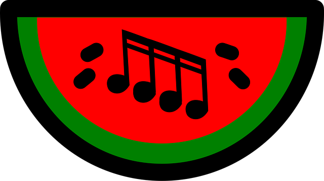 Free music watermelon notes vector