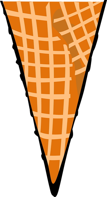 Free cone waffle food vector