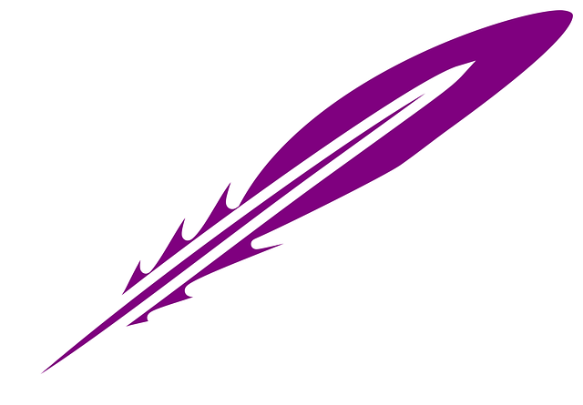 Free feather purple writing vector
