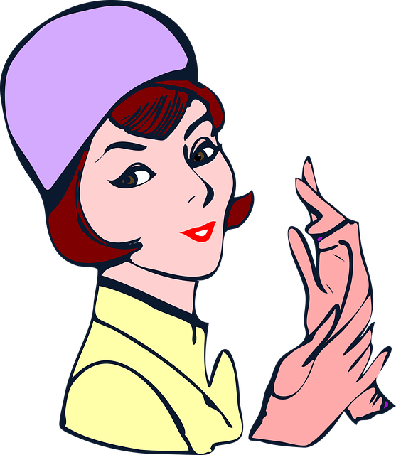 Free lady gloves hat vector