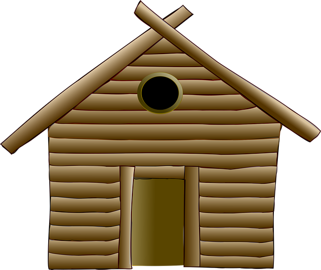 Free hut log cabin vector