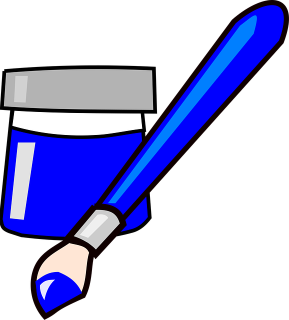 Free paint brush blue vector