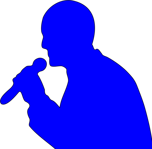Free singer silhouette microphone vector