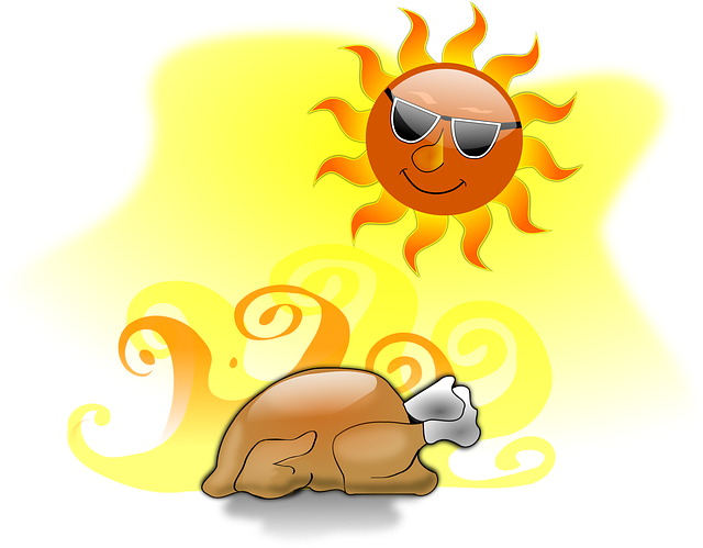 Free heat poultry roast vector