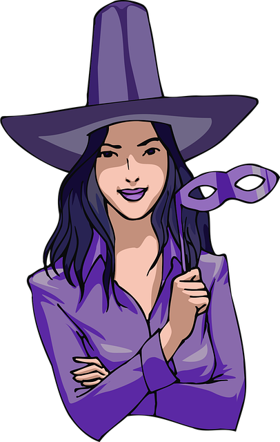 Halloween, Kostüm, Lila, Hexe, Frau
