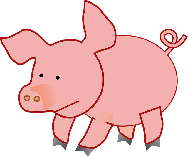 Free pink pig fat vector