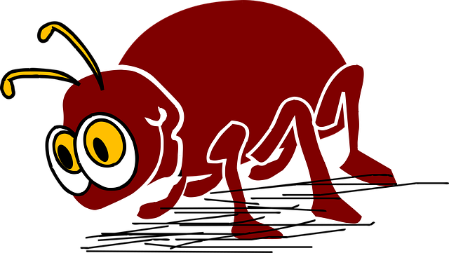 Free bug funny maroon vector