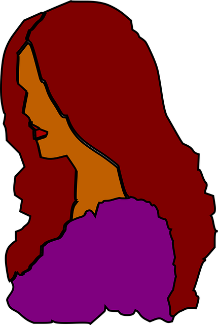Download free HD stock image of Woman Profile Free woman profile long maroon hair vector