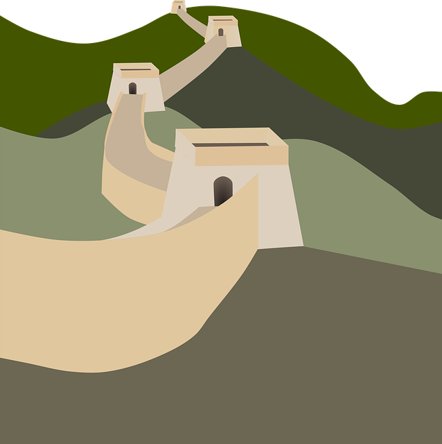 Free great wall china long vector