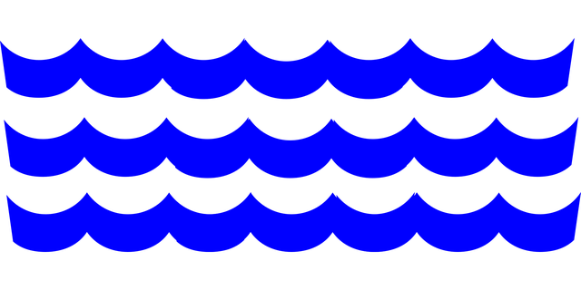 Free waves nature blue vector