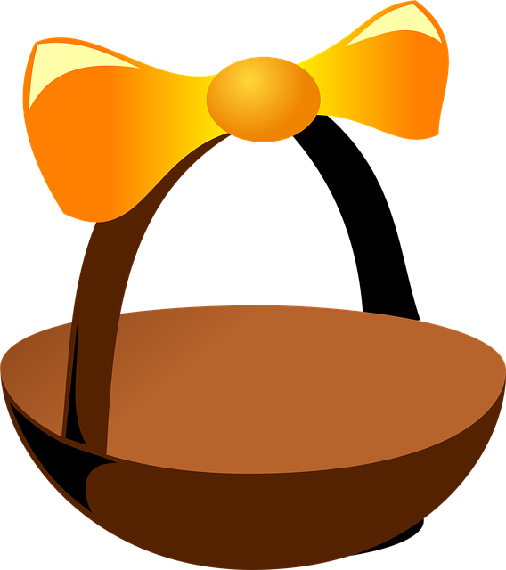 Free basket bow ribbon illustration