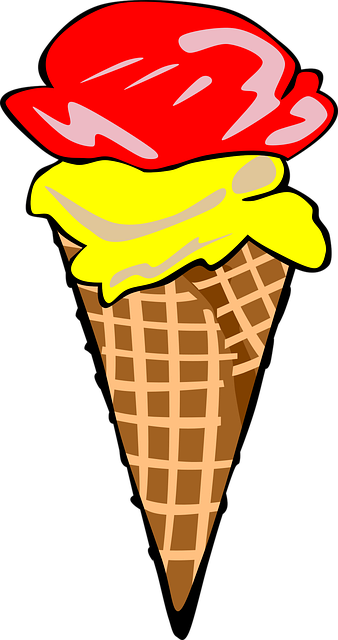Free ice cream cone frozen illustration