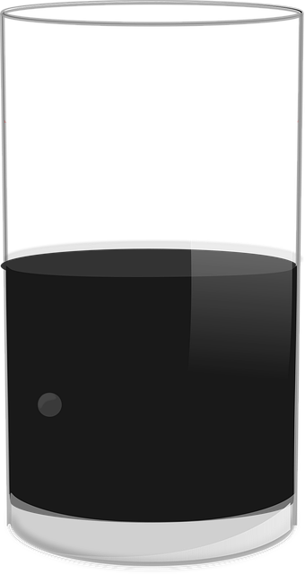 Free glass liquid half-full vector