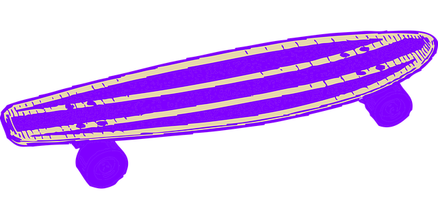 Skateboard, Lila, Isoliert, Blau