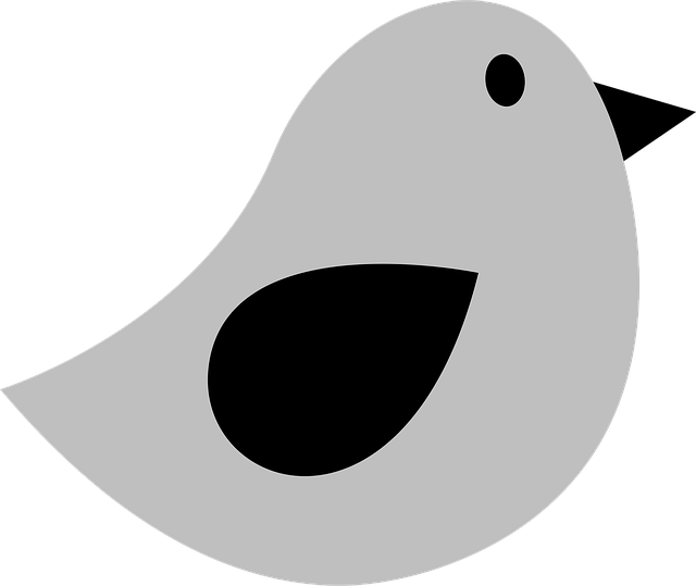 Free bird twitter grey vector