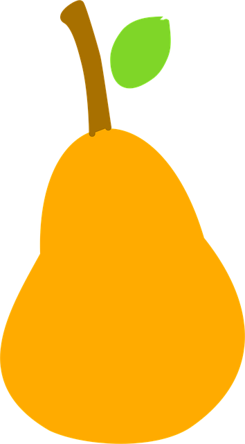 Free pear stem orange vector