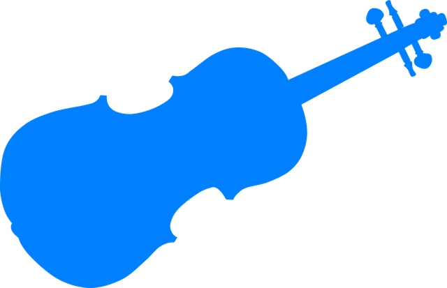 Free blue violin silhouette vector