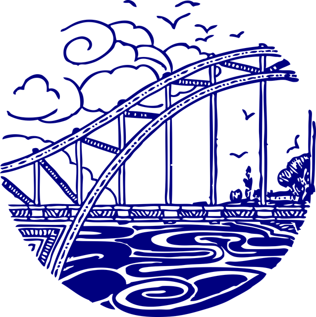 Free bridge water nature vector