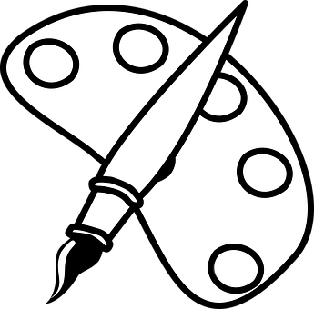 Art Paintbrush Pallet Paint Black And Whit Art Paintbrush Pallet Paint Black And Whit