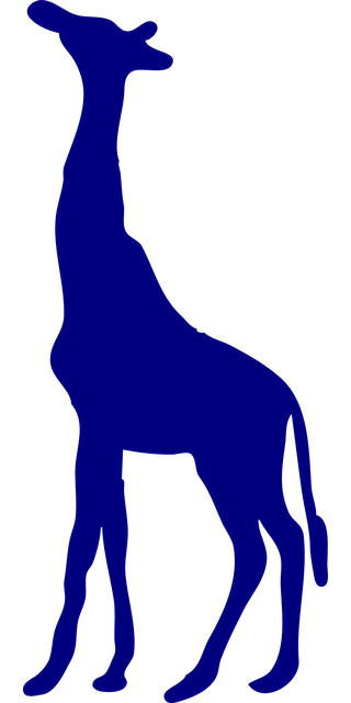 Free giraffe purple silhouette vector