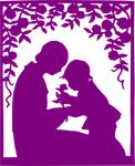mother, child, silhouette