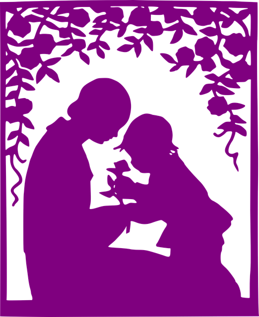 Free mother child flower background vector