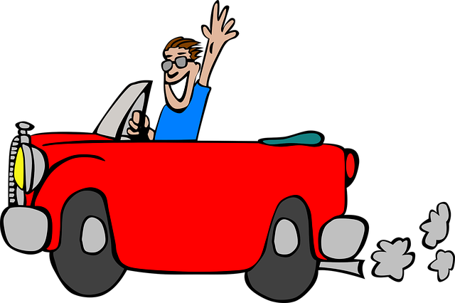 Free cabriolet car guy illustration