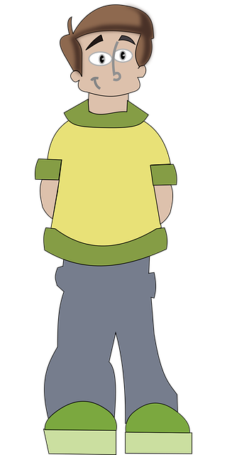 Free man standing smile illustration