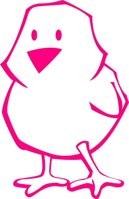 Free chick pink outline illustration