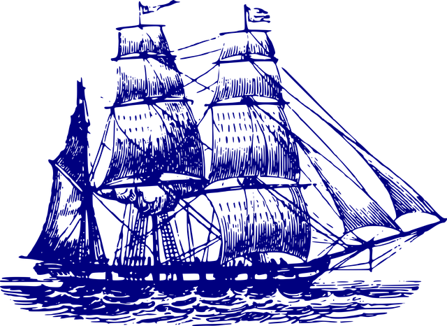 Free ship three-master pirates illustration