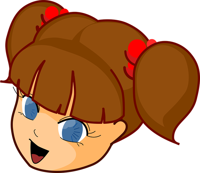 Free girl head manga vector