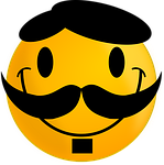 smiley, moustache, happy