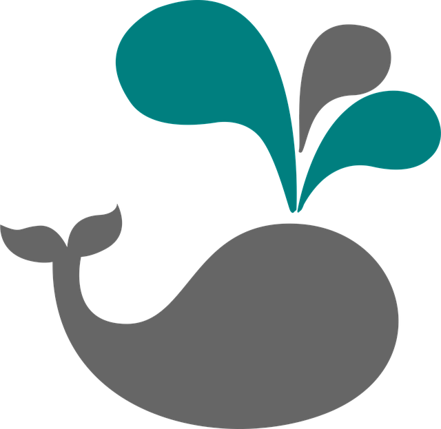 Free whale blue gray illustration