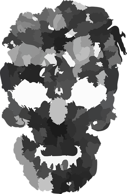 Free skull face head vector