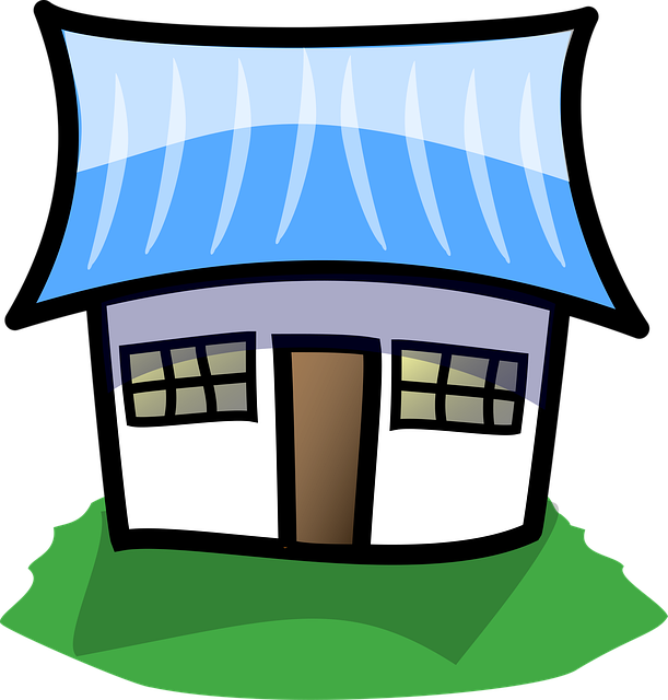 Free house blue roof vector