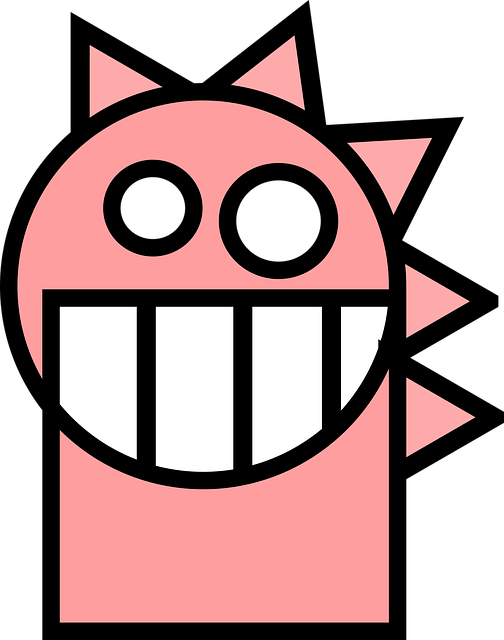 Free dragon head pink vector