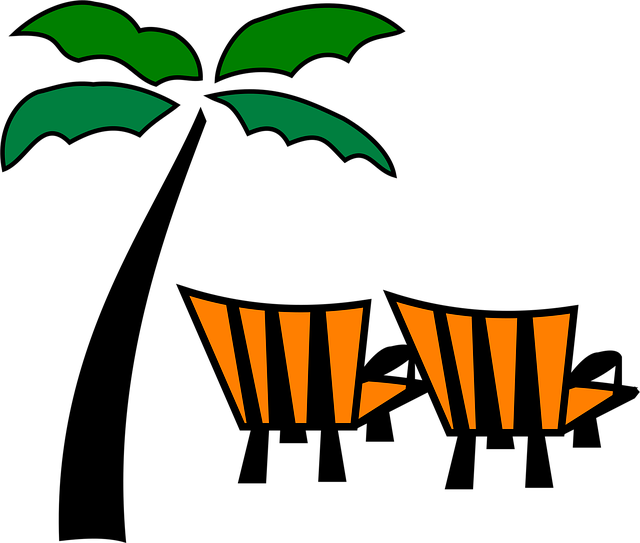 Free coconut palm beach sea vector
