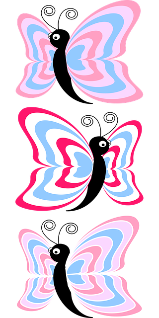 Free butterflies insects colourful illustration