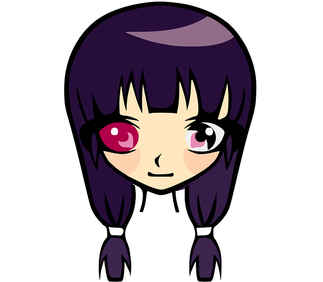 Free purple hair girl young vector