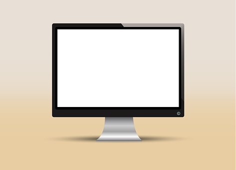 Monitor, Izolované, Displej, Béžová