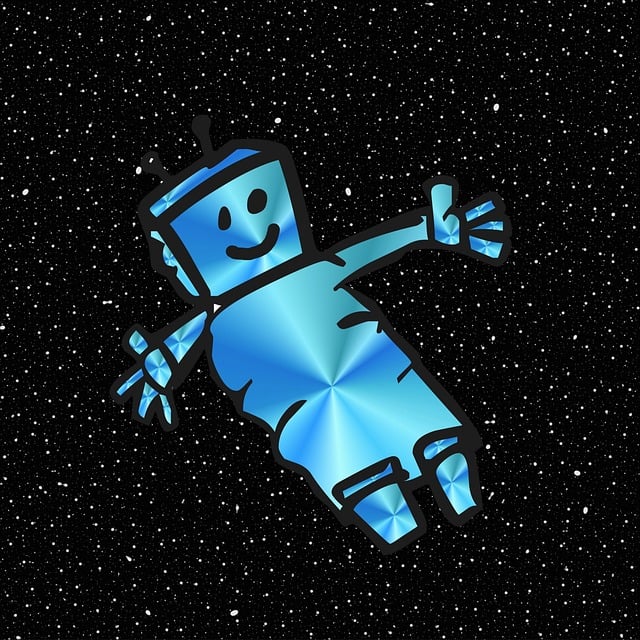 Free cartoon robot space illustration