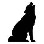 silhouette, black, wolf