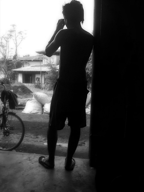 Hombre, Bicicleta, Retrato